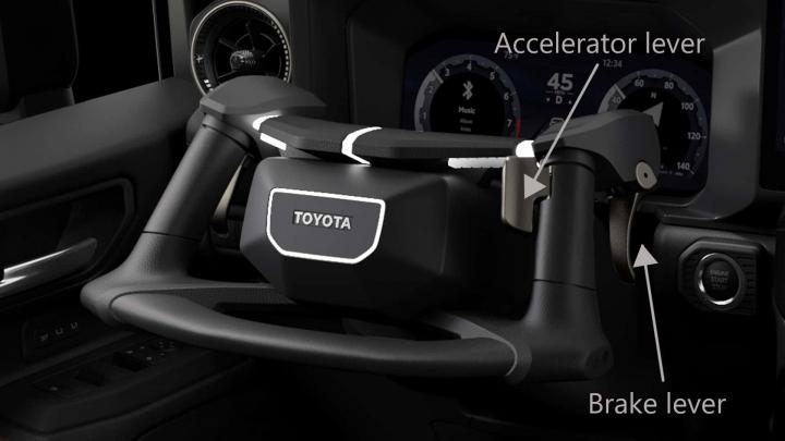 Toyota debuts yoke steering with controls for accelerator & brakes, Indian, Other, Toyota, yoke steering, International