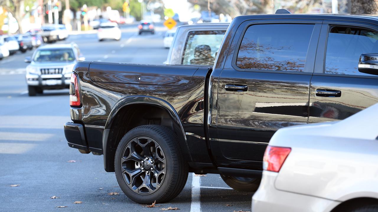 Pick-up truck drivers have been routinely called out for their obnoxious parking in Australia., Technology, Motoring, Motoring News, Australians blast proposal to increase standard parking space length as ‘Big Cars’ take over