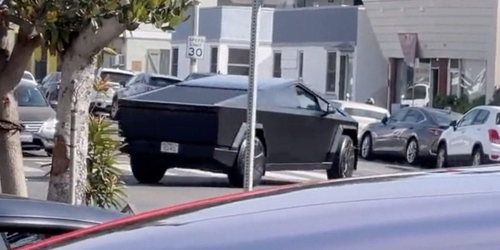 tesla cybertruck spotted in matte black for first time – wraps incoming?