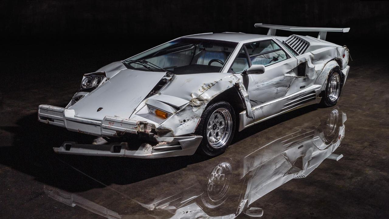 This 1989 Lamborghini Countach 25th Anniversary Coupe featured in The Wolf of Wall Street. Picture: Bonhams, Technology, Motoring, Motoring News, Wolf of Wall Street Lambo tipped to fetch $3 million
