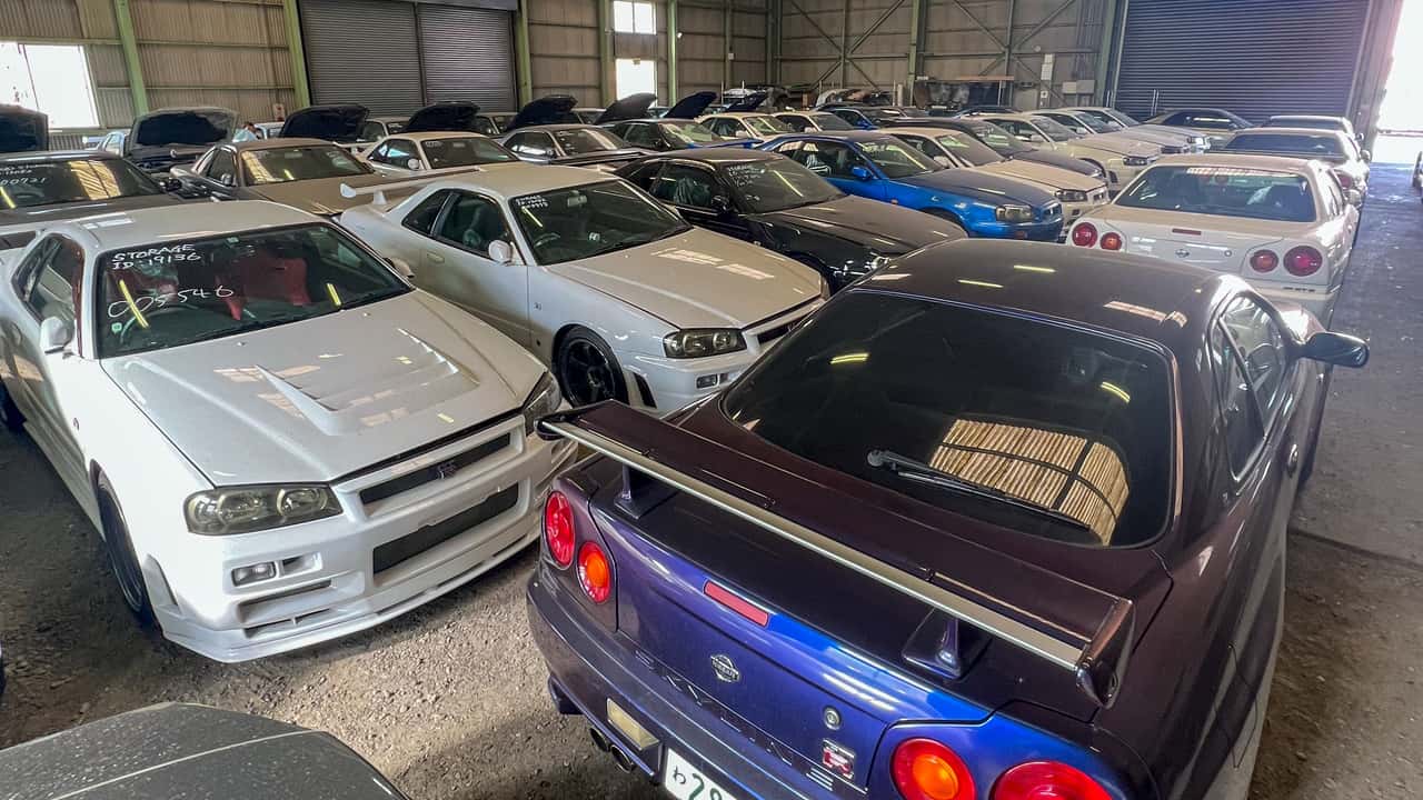inside the secret japanese hangar with $10 million worth of ready-to-import nissan skyline gt-rs
