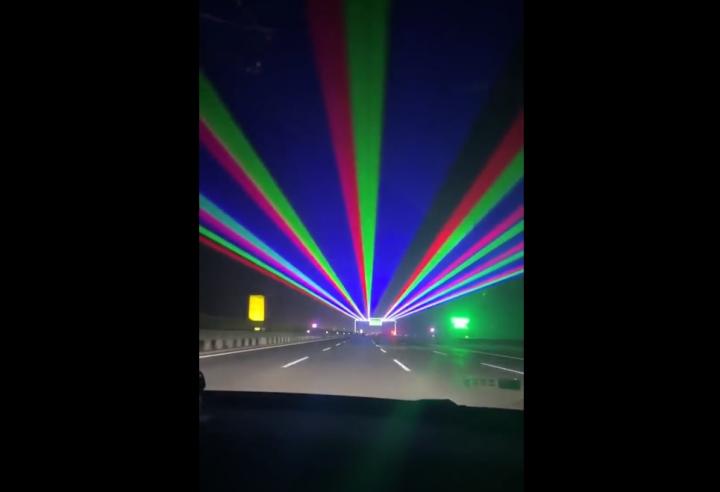 Laser light show on Chinese highway to keep drivers awake, Indian, Other, International