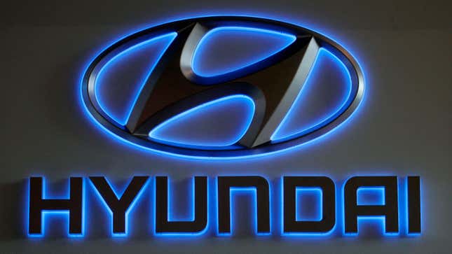Illuminated Hyundai sign