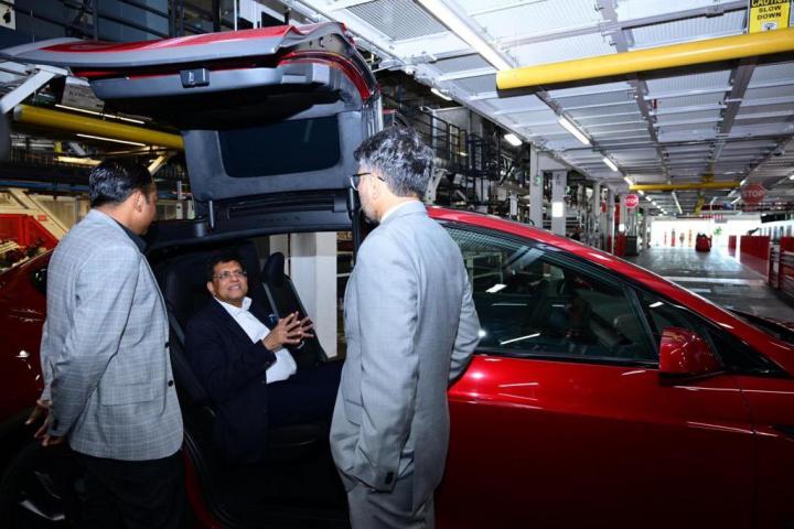 Minister Piyush Goyal visits Tesla's California factory, Indian, Tesla, Industry & Policy, Elon Musk, Gigafactory, Electric Vehicles
