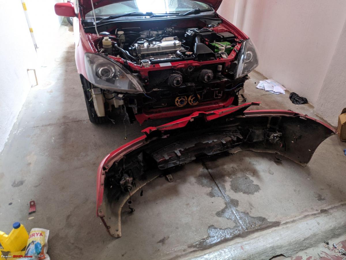 Life with my red Mitsubishi Cedia: Fixing its front bumper & headlights, Indian, Member Content, Mitsubishi Cedia, Mitsubishi, Car ownership
