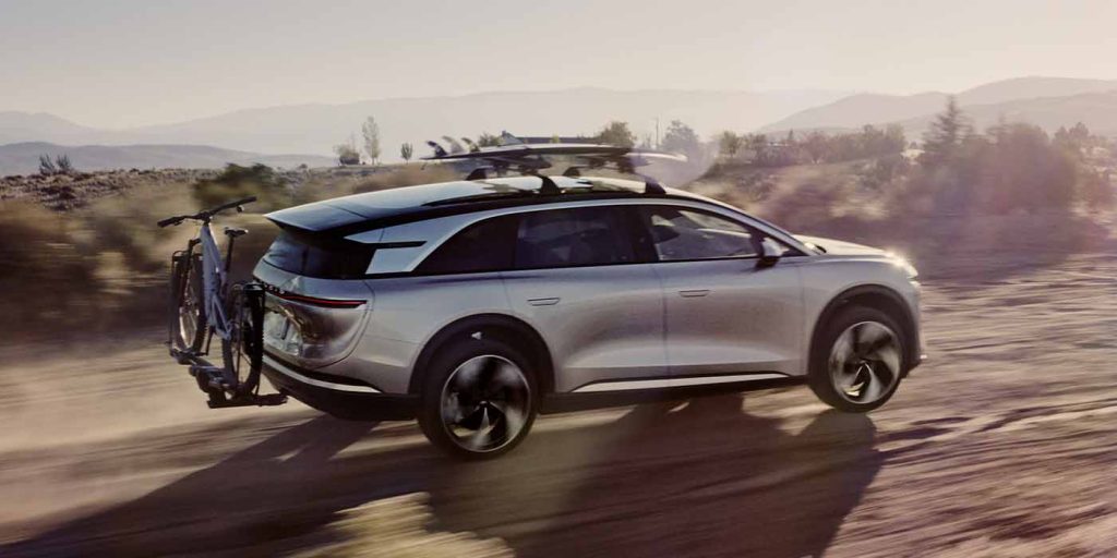 lucid unveils gravity suv with 440 mile range, starting under $80k… oh, and it has a frunk seat