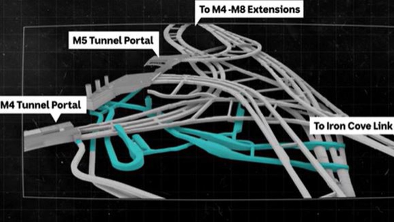Map of the underground tunnels of Rozelle Interchange. Picture: Transport for NSW, Technology, Motoring, Motoring News, ‘Don’t get lost’: Complicated Sydney underground interchange sparks debate