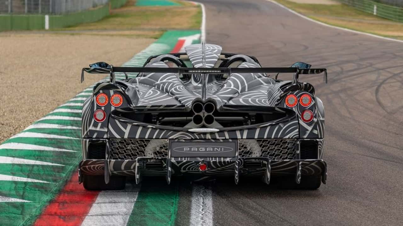 pagani teases new huayra version that seems to be a convertible