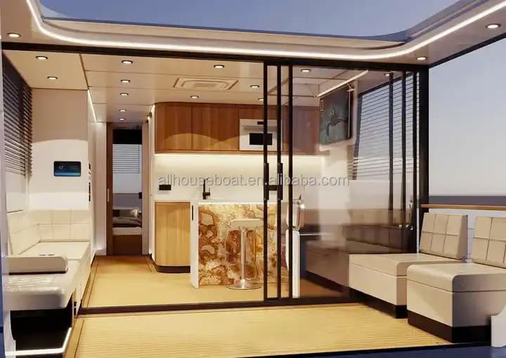 this solar-powered electric houseboat from china could be your home on the water