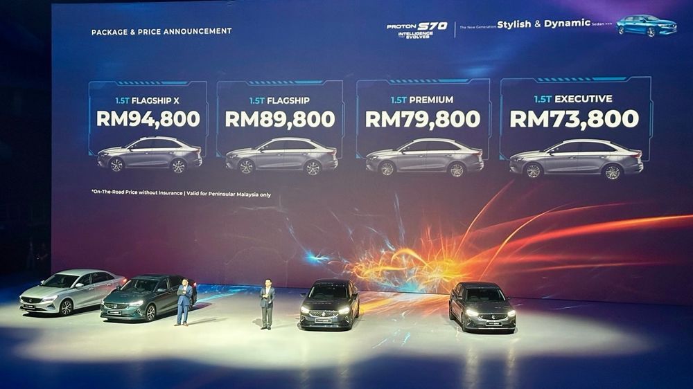auto news, proton, s70, launch, malaysia, geely, bma, sedan, c-segment, 2024, 2024 proton s70 launched - all-new c-segment sedan starting from a b-segment friendly rm74k!