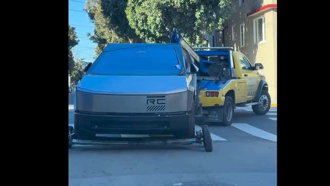 even a tesla cybertruck prototype can't mess with san francisco parking enforcement